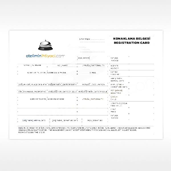 Konaklama Belgesi-Register Card